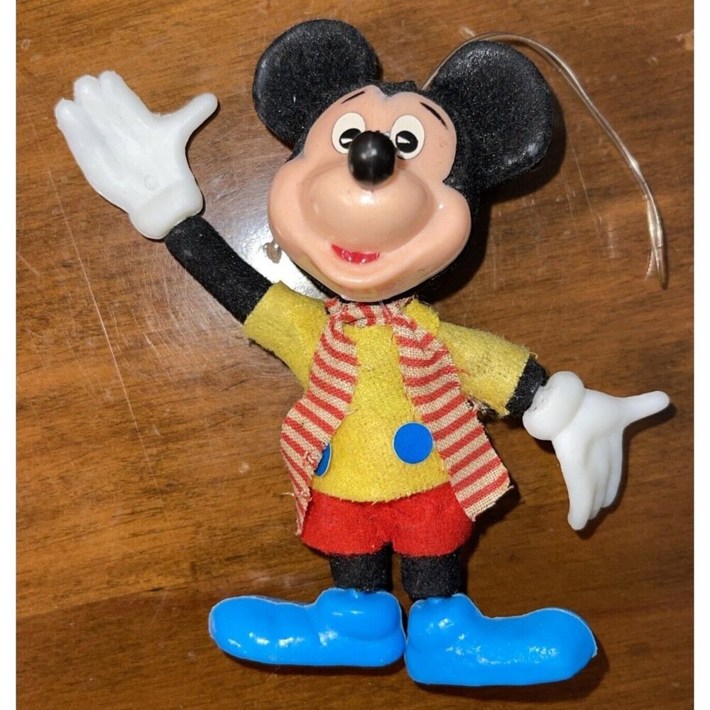 1970s Vintage Mickey Mouse Flocked Christmas‎ Ornament